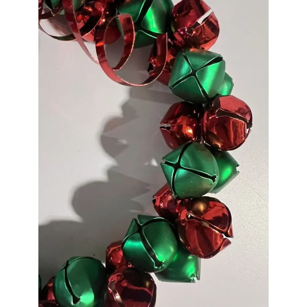 Vintage Christmas Bell Wreath Holiday Door Wall Decor Red/Green